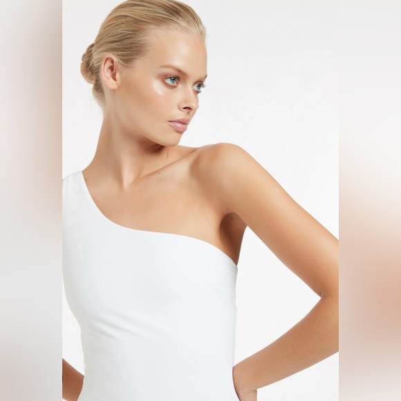 Seafolly Sea Dive One Shoulder One Piece Swimsuit White Women's US Size 4‎ - Picture 6 of 14